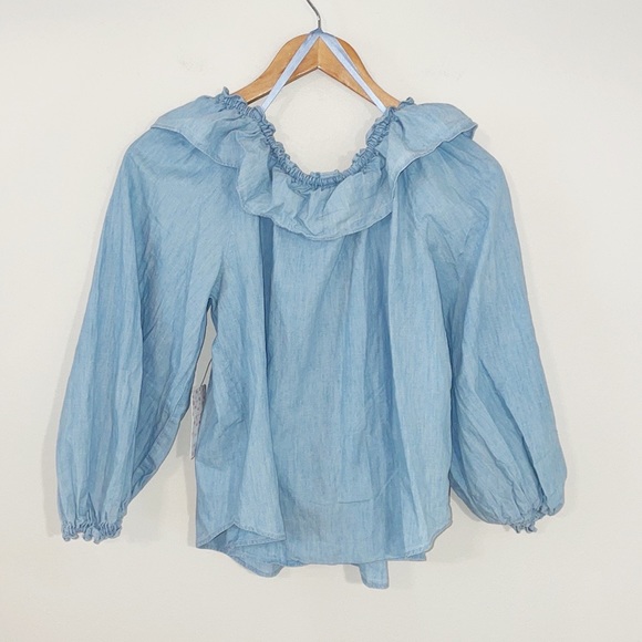 FREE PEOPLE “Lily Of The Valley” Chambray Top NWT Size XS - Picture 5 of 8